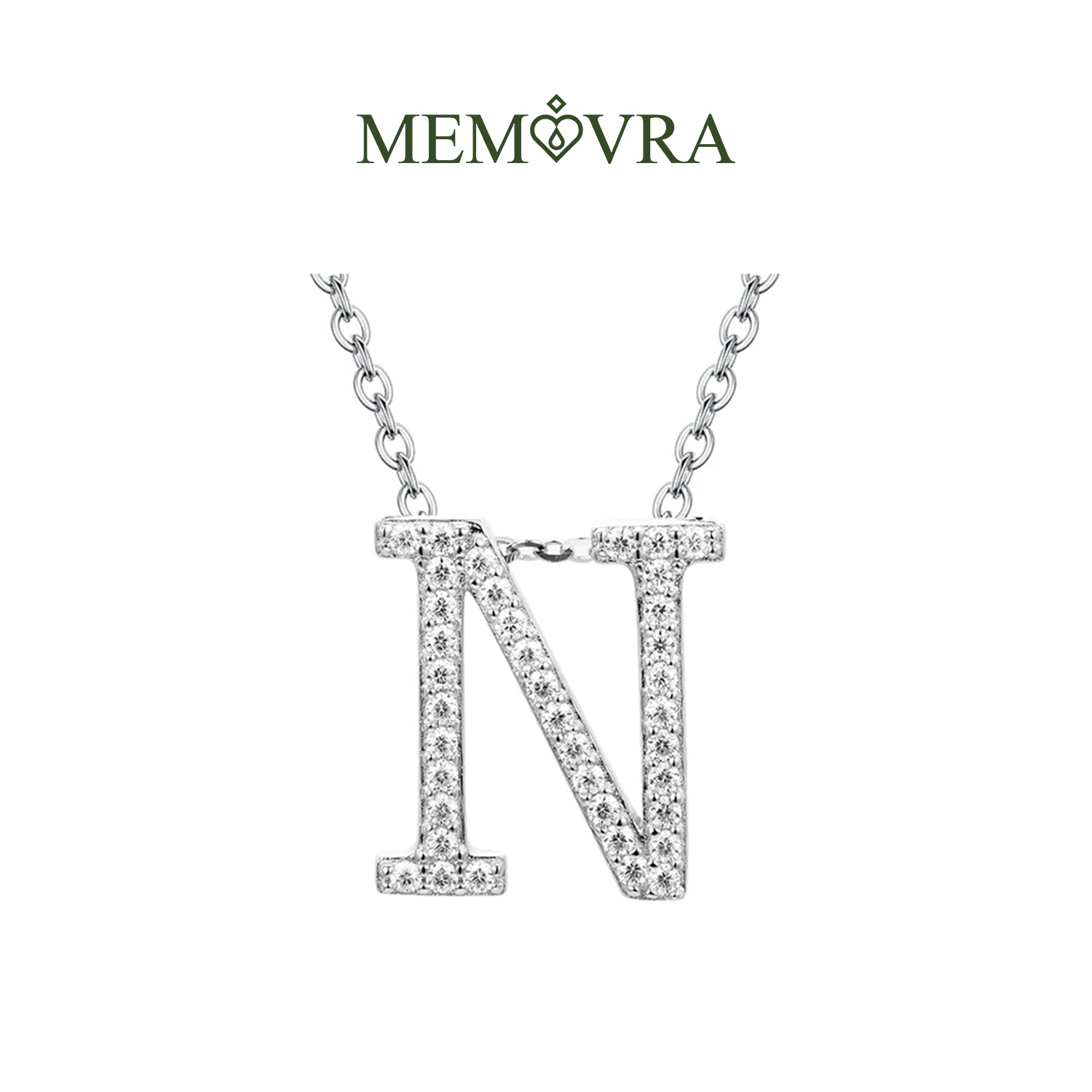 Luxe Moissanite Letter Pendant Necklace