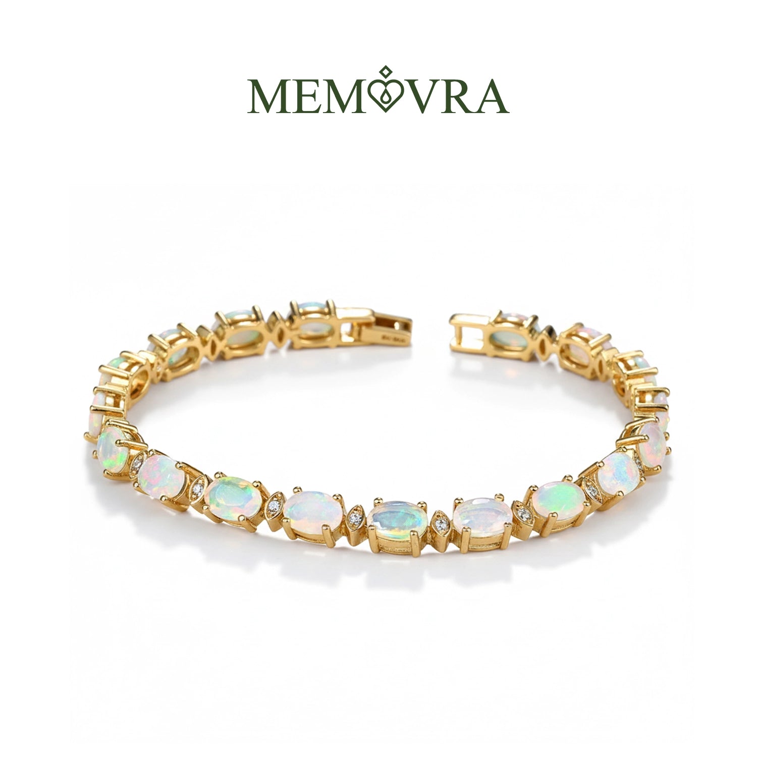 Natural Opal Oval Cuff Bracelet