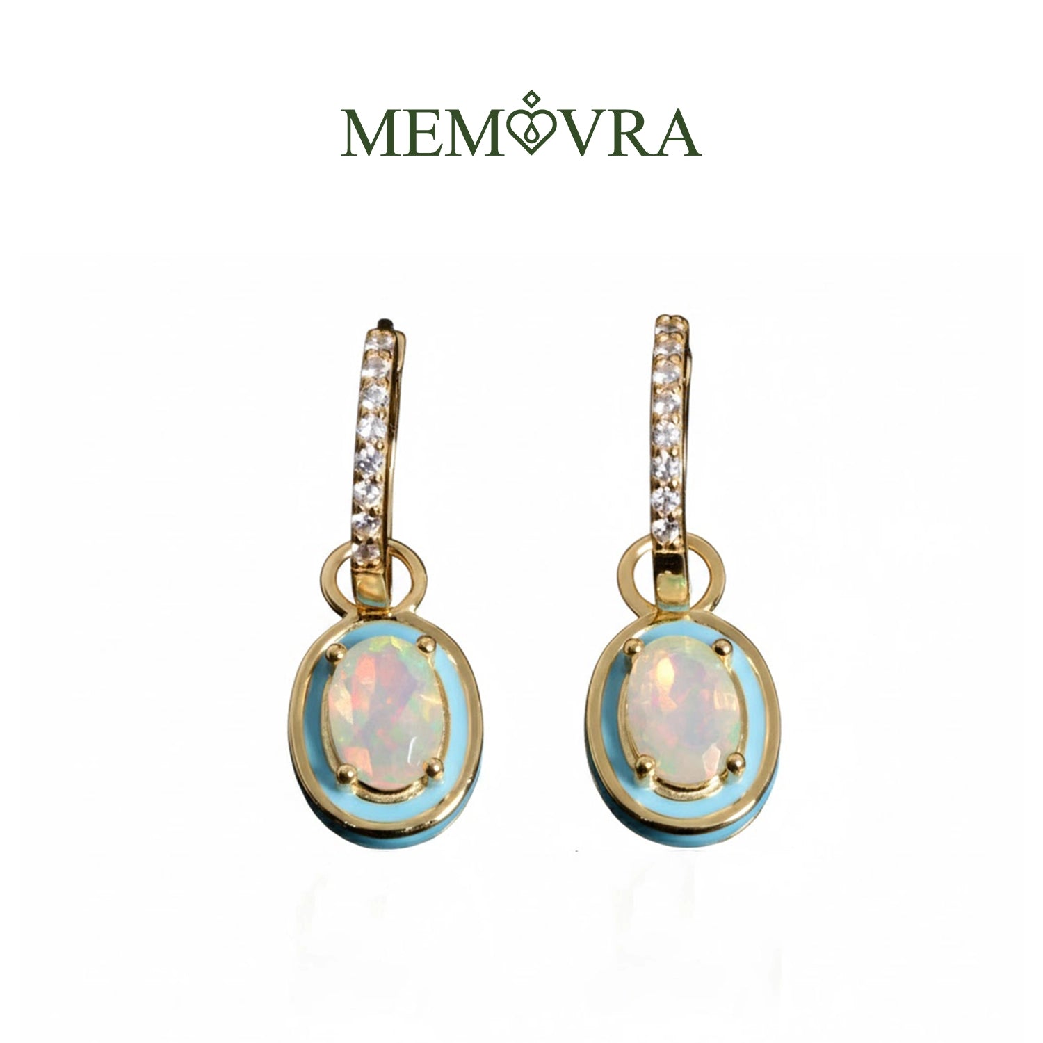 Opal Split-Design Drop Earrings