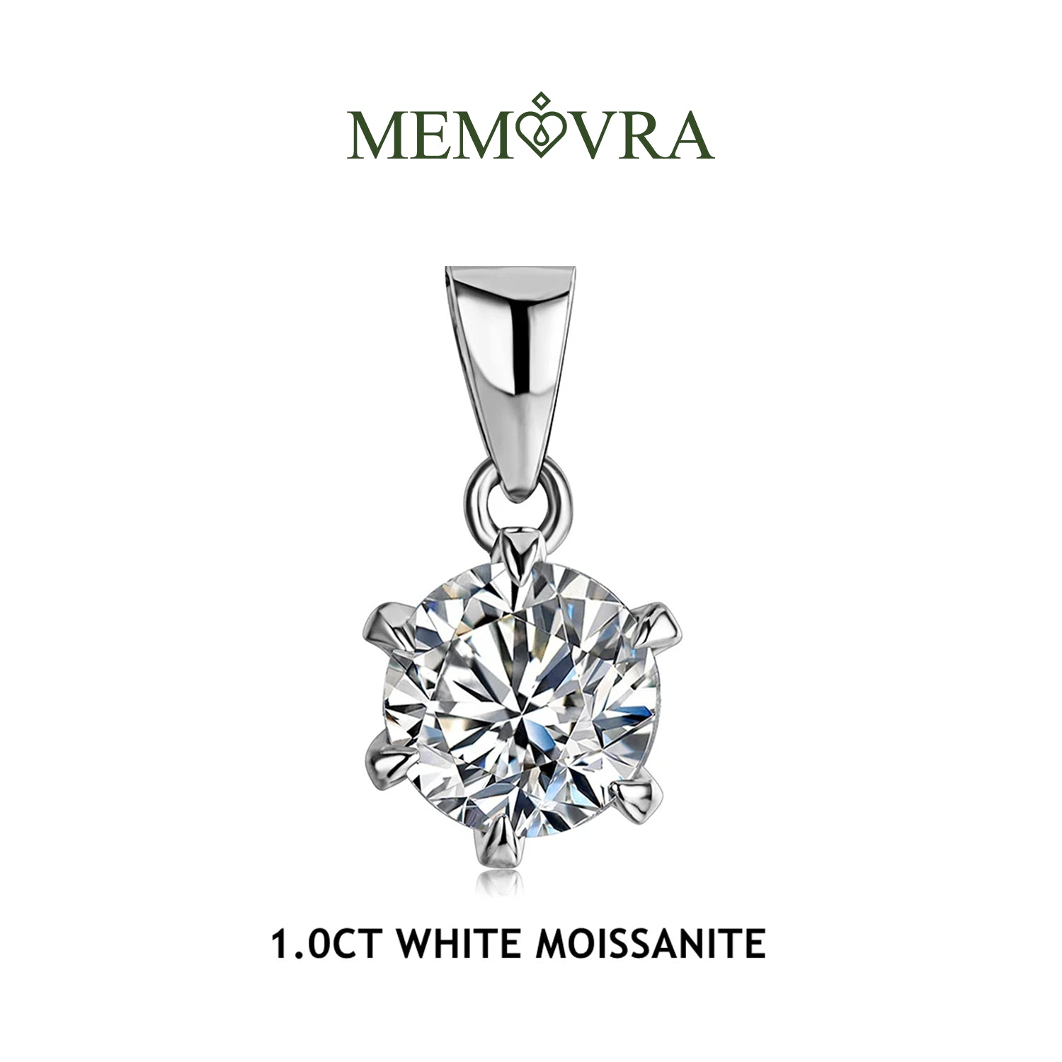 Memovra Classic Moissanite Diamond Pendant Necklace