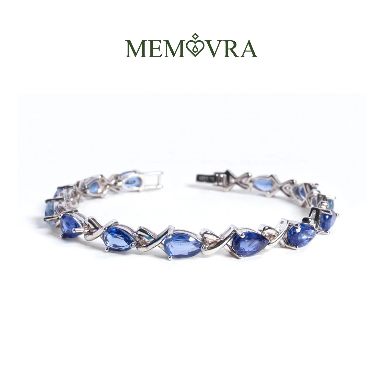 Blue Kyanite Geometric Silver Bracelet