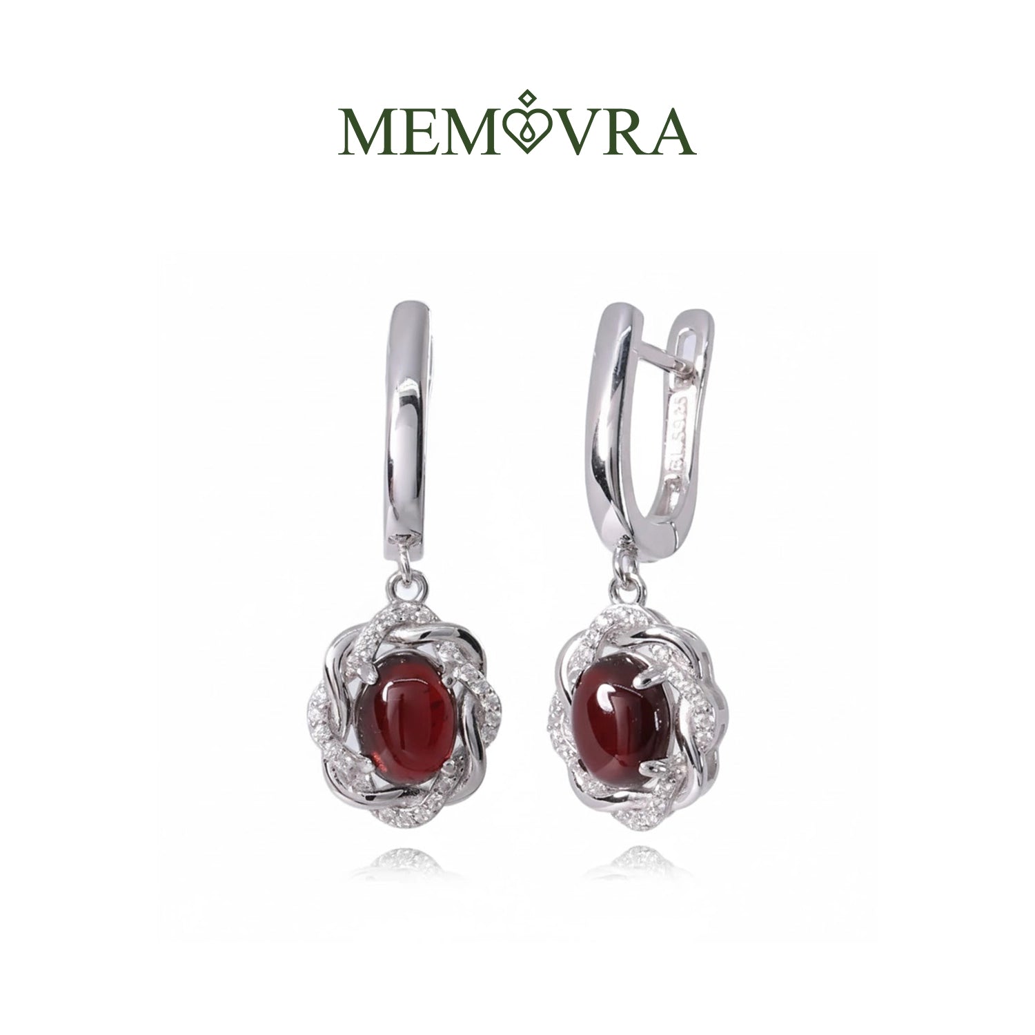Red Garnet Drop Earrings