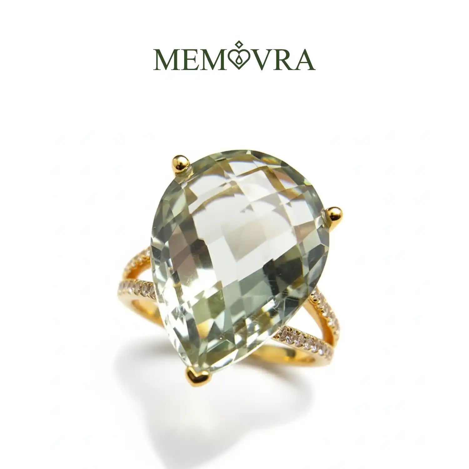 Big Natural Green Amethyst  Ring