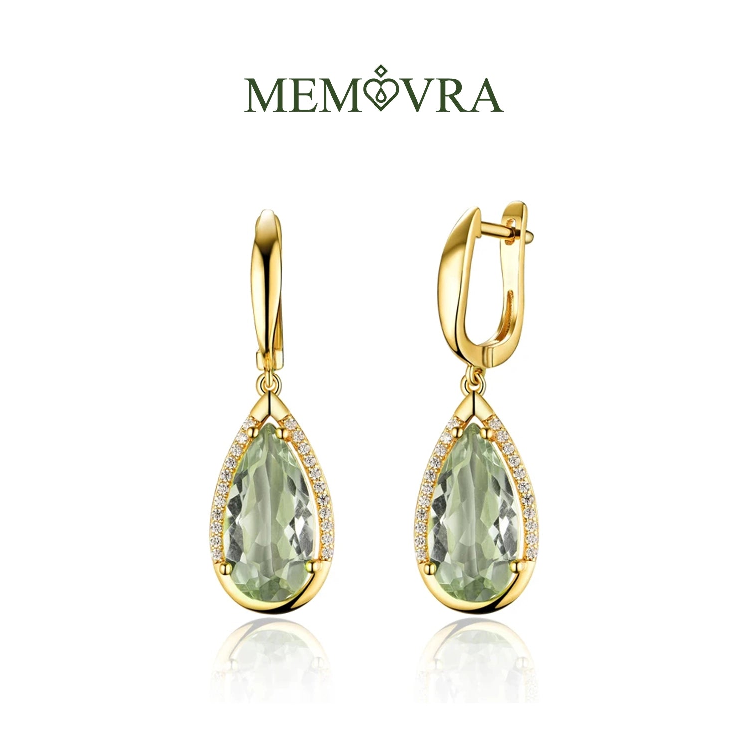 Prasiolite & Amethyst Drop Earrings