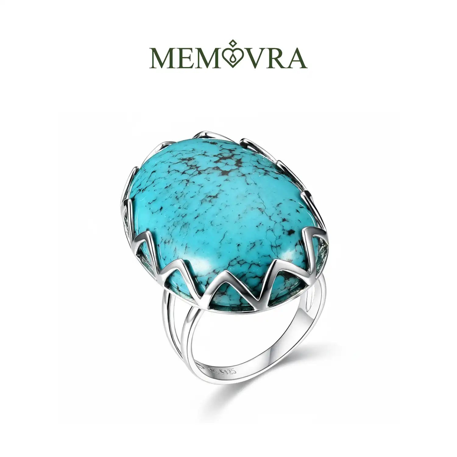 Luxury Large Turquoise Sterling Silver Ring