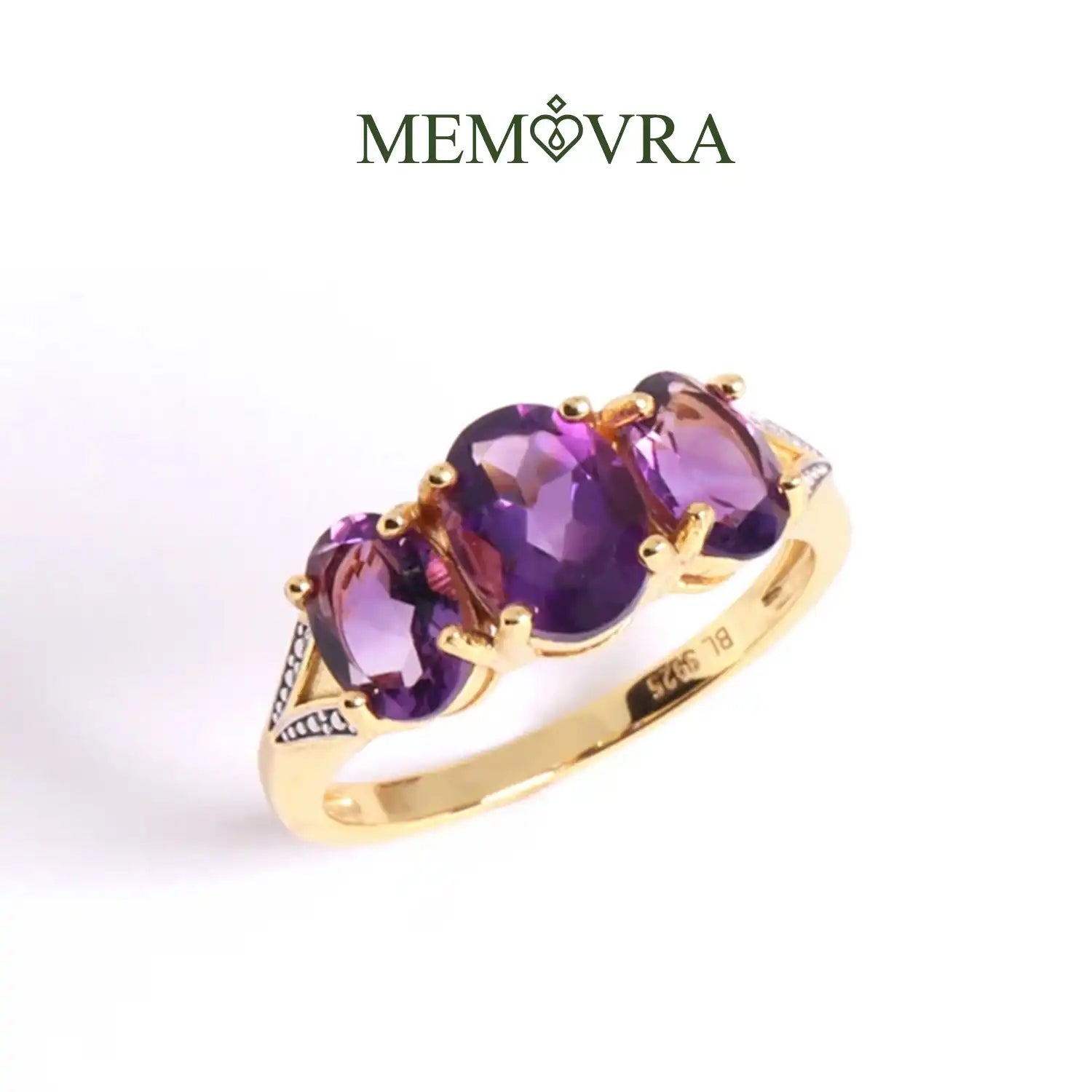 Light Luxury Natural African Amethyst Sterling Silver Ring