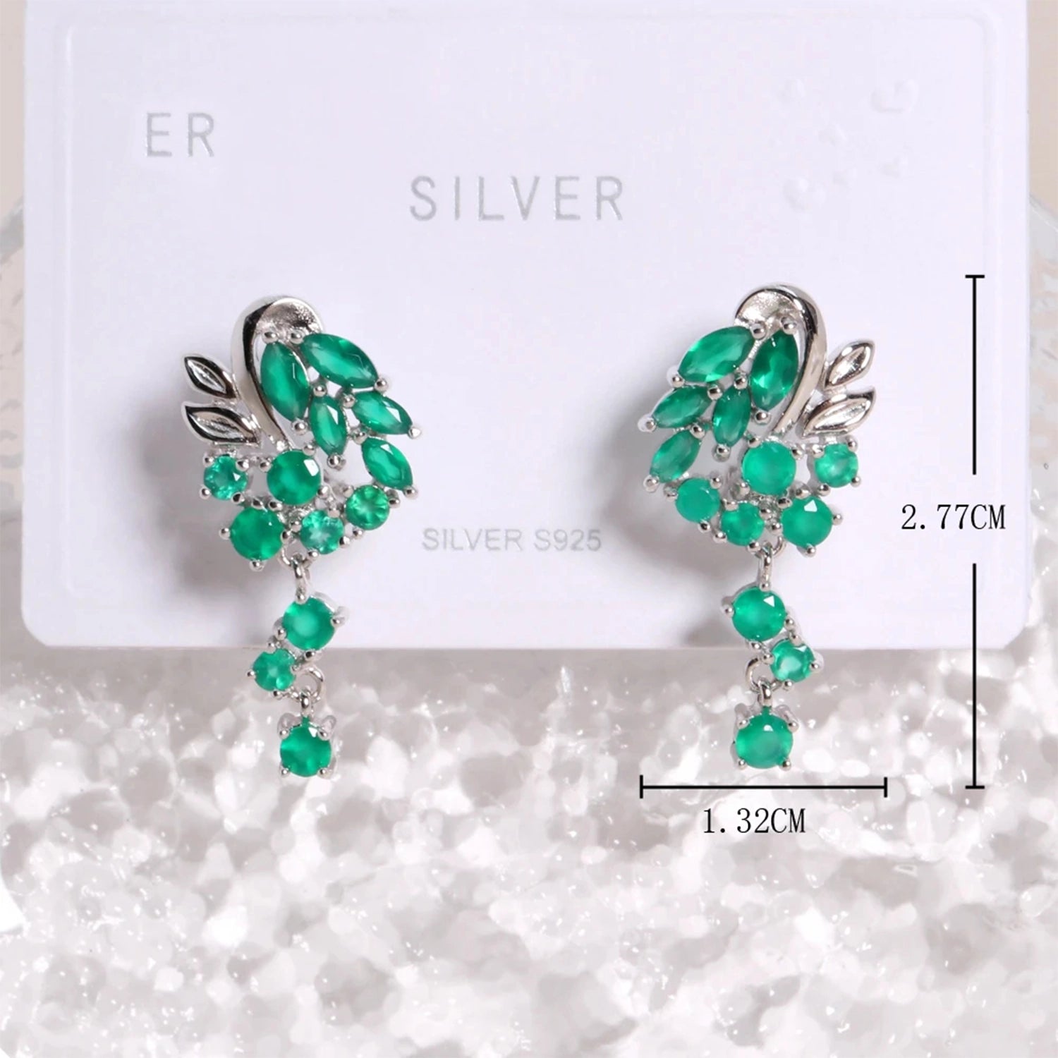 Green Agate Blossom Earrings