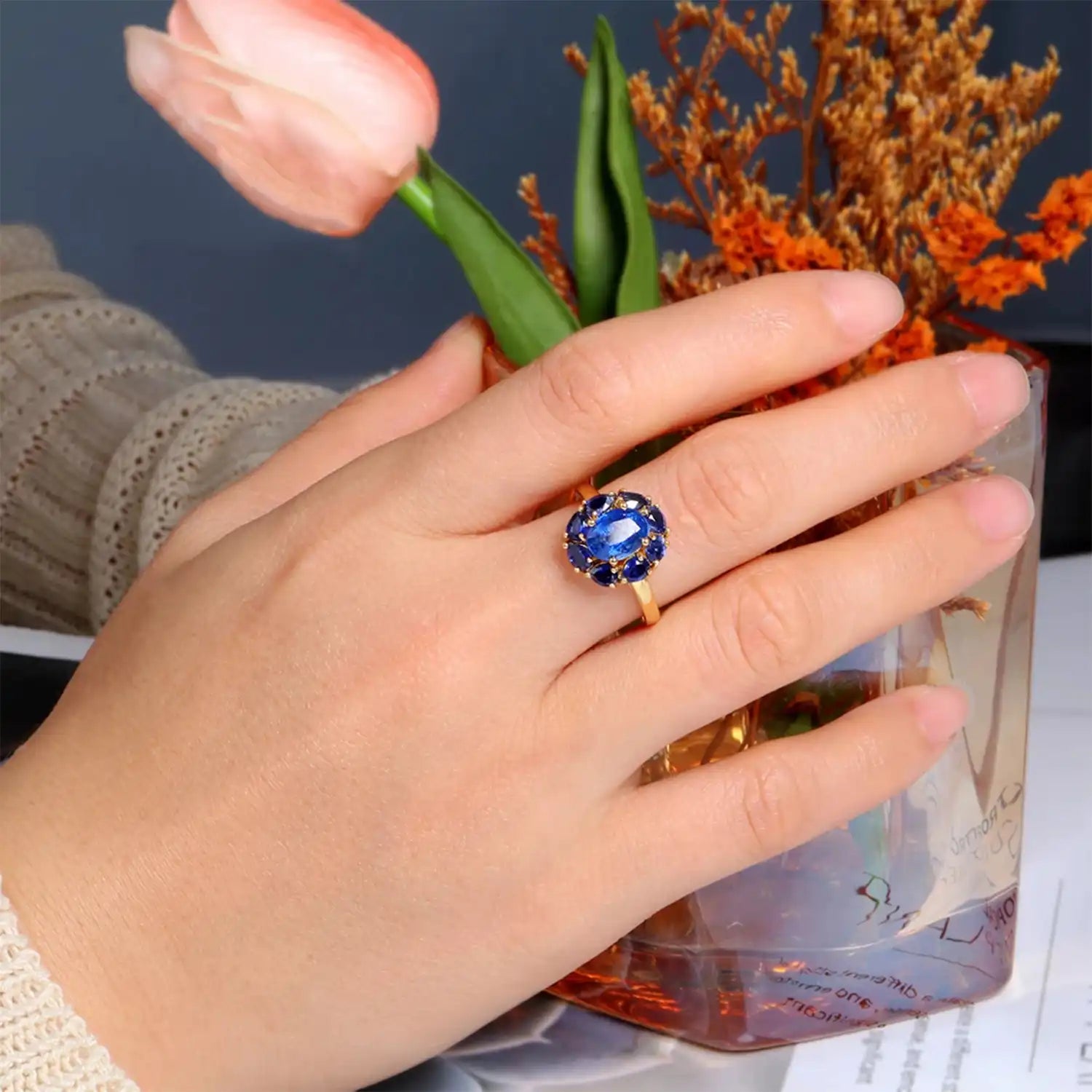 Deep Blue Kyanite Sterling Silver Ring
