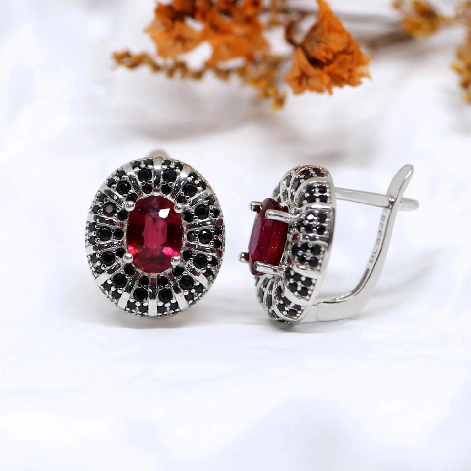 Ruby Waterdrop Drop Earrings