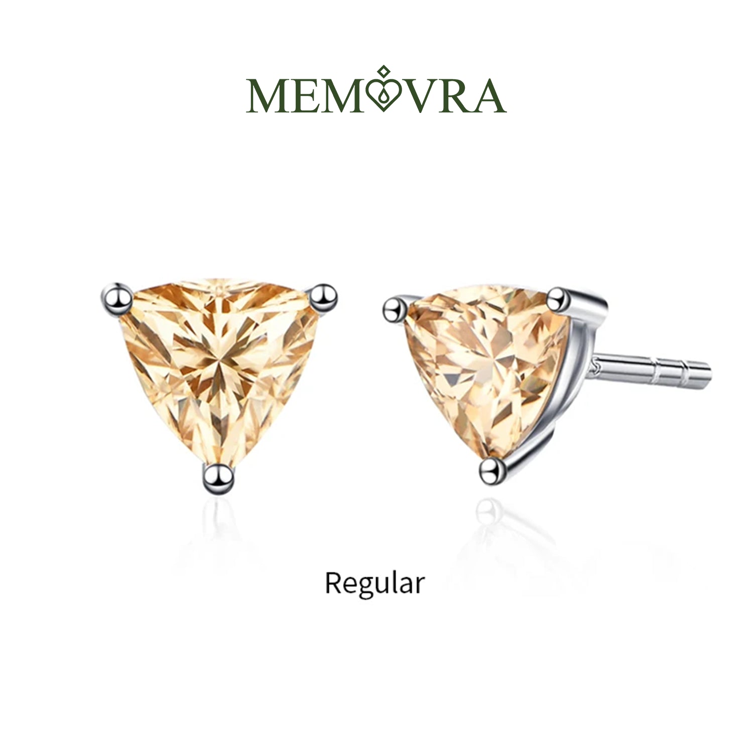 Golden Triad Moissanite Stud Earrings