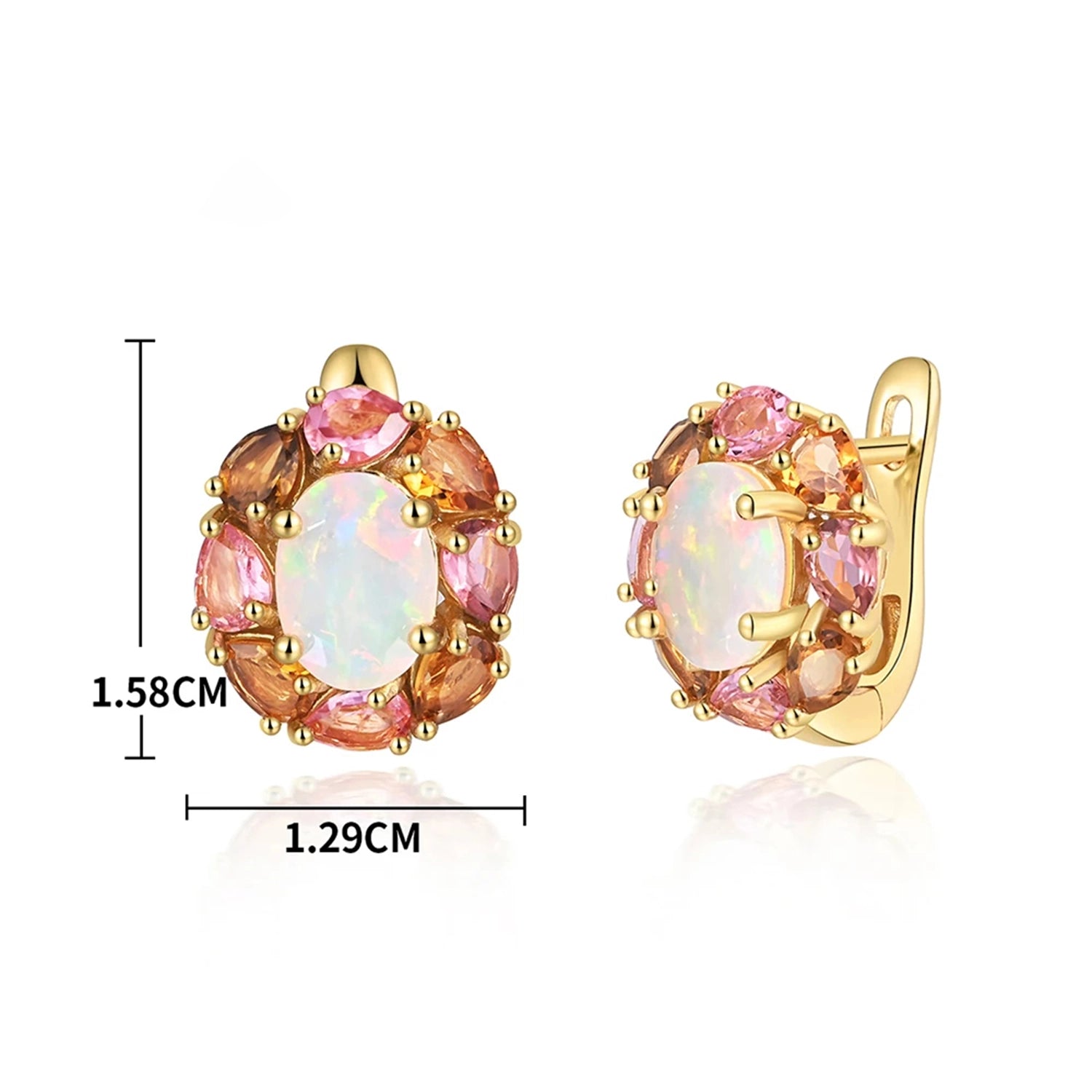 Opal & Tourmaline Waterdrop Earrings