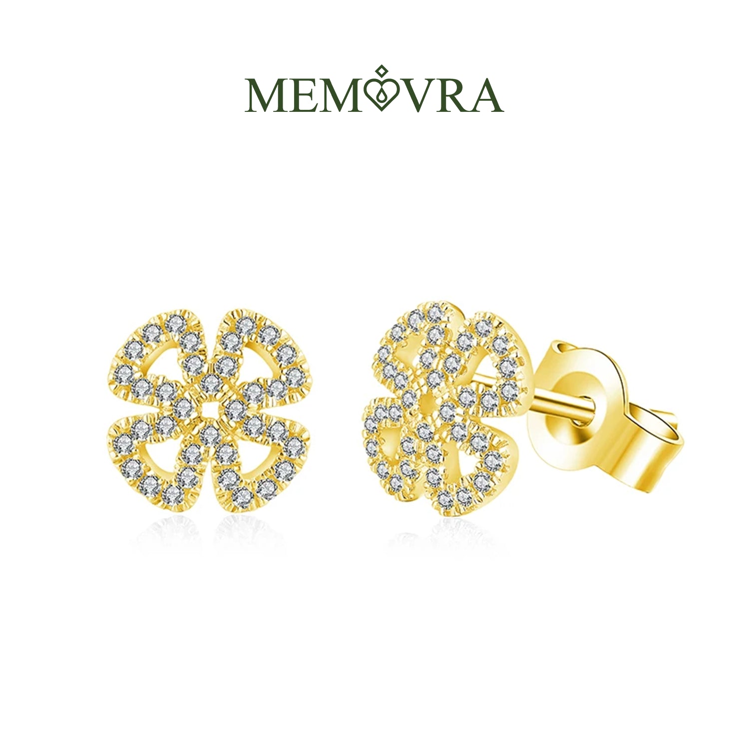 Snowflake Sparkle Moissanite Stud Earrings