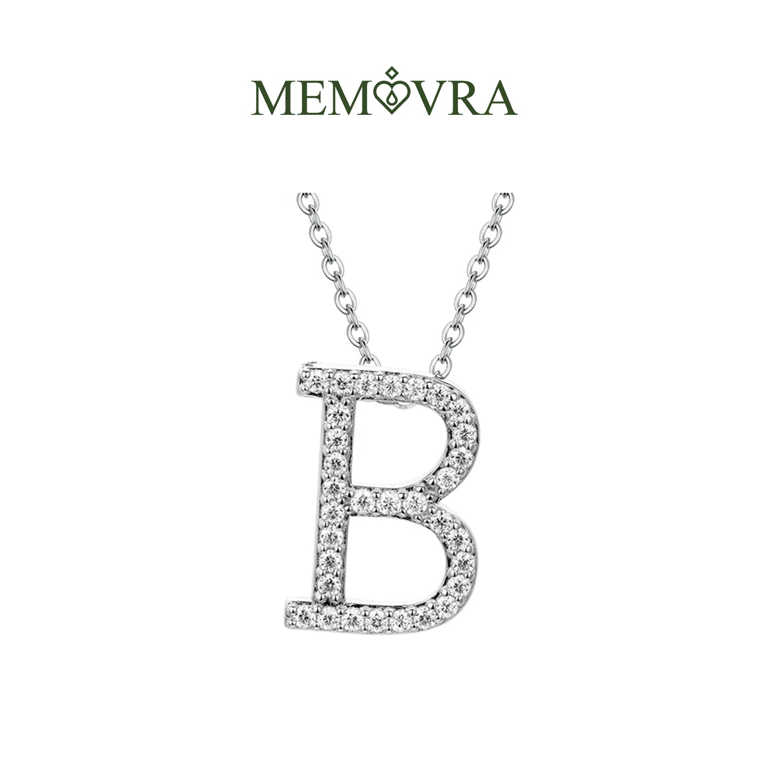 Luxe Moissanite Letter Pendant Necklace