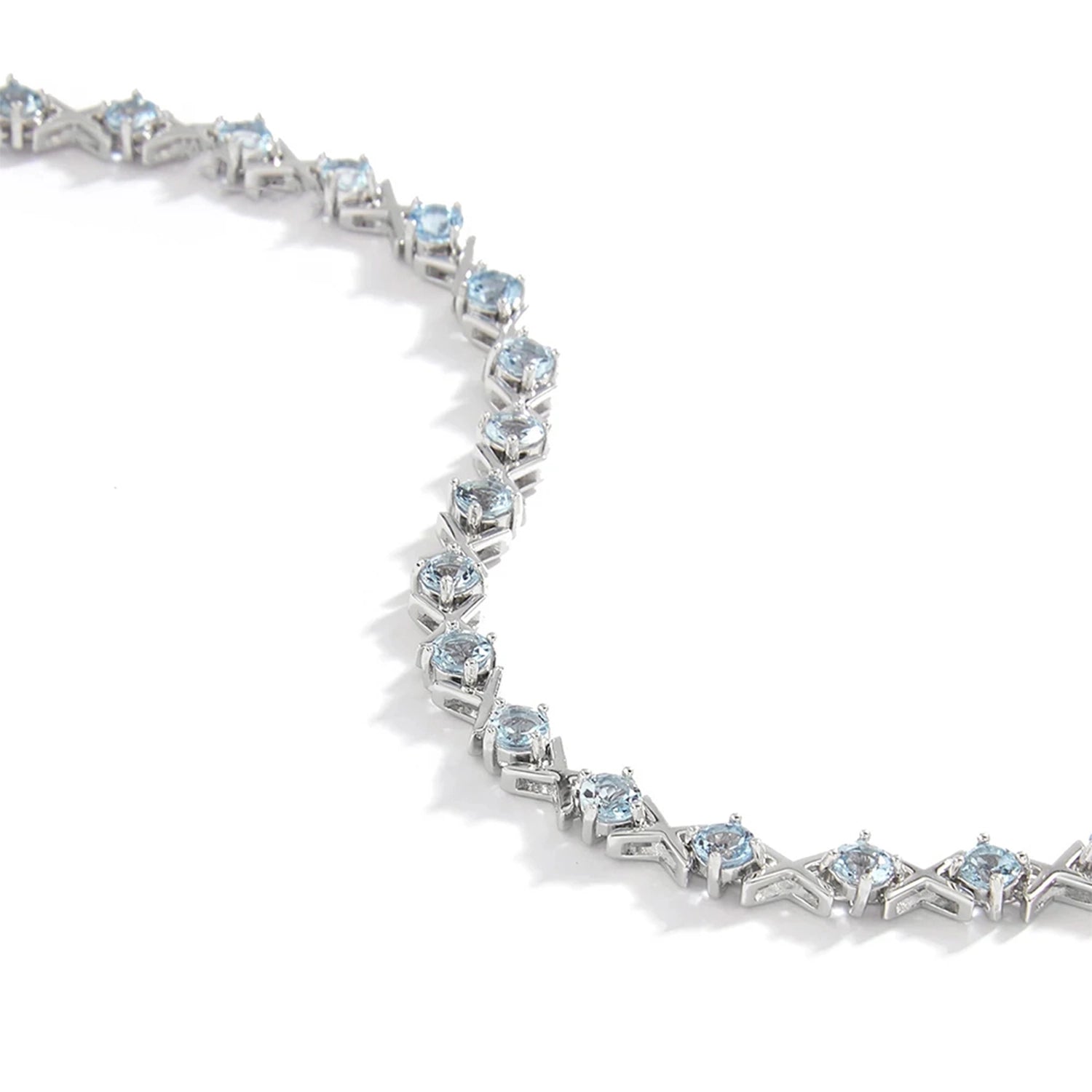 Sky Blue Topaz Intersect Design Bracelet