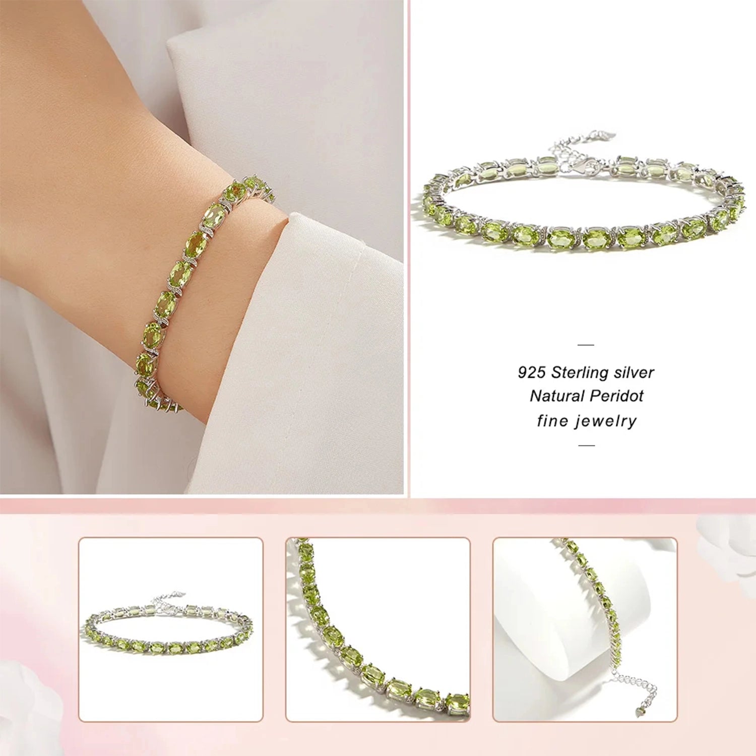 Classic Peridot Sterling Silver Bracelet