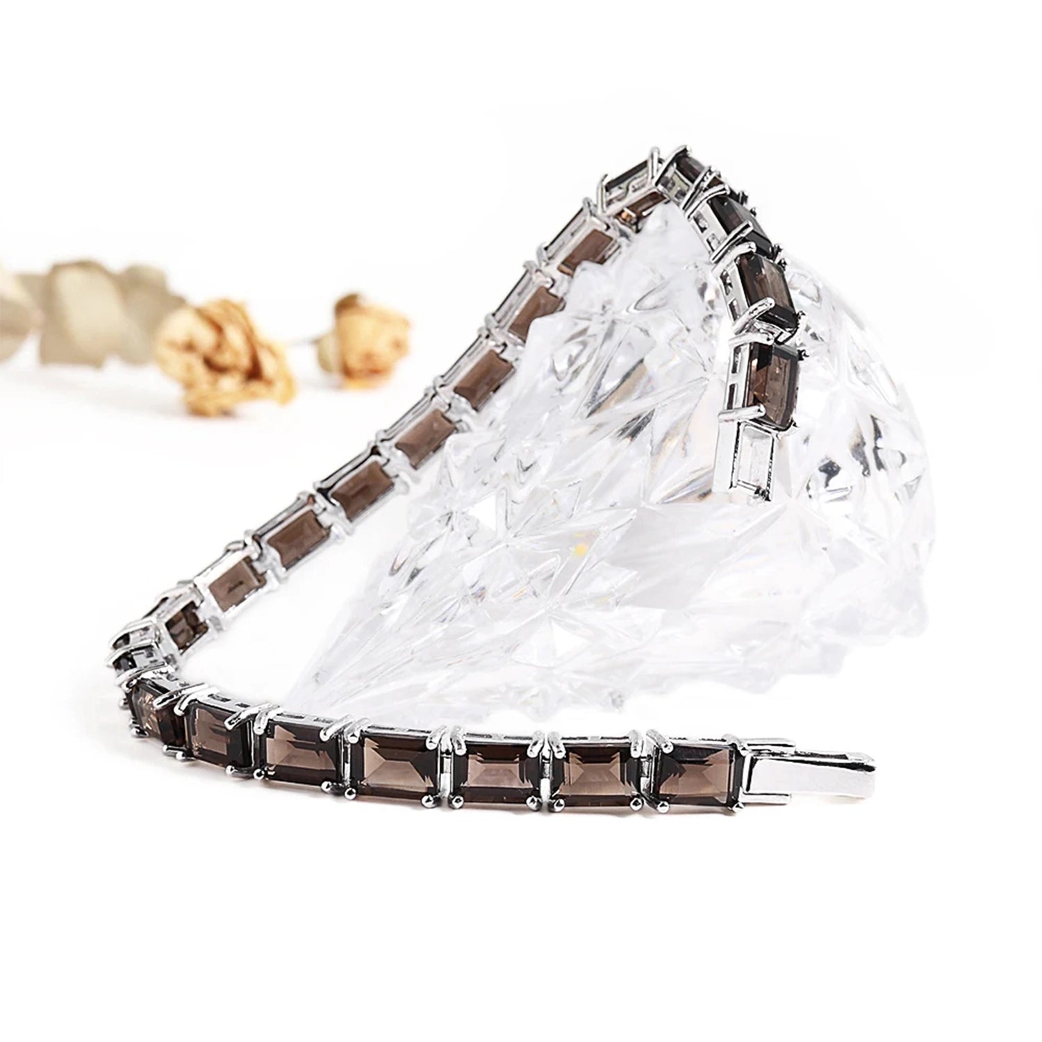 Smoky Quartz Face Design Bracelet