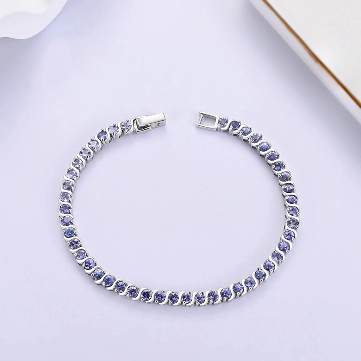 Blue Tanzanite Twist Design Bracelet
