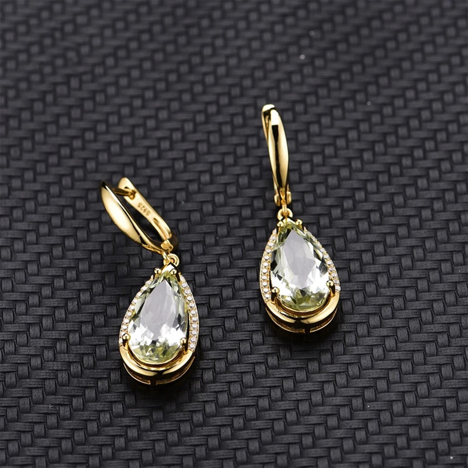 Prasiolite & Amethyst Drop Earrings