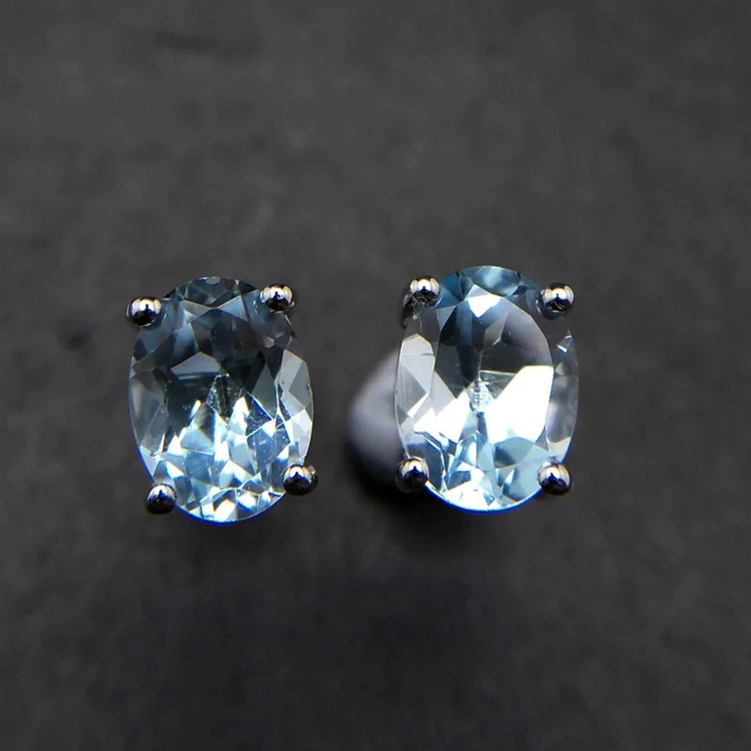 Sky Blue Topaz Stud Earrings