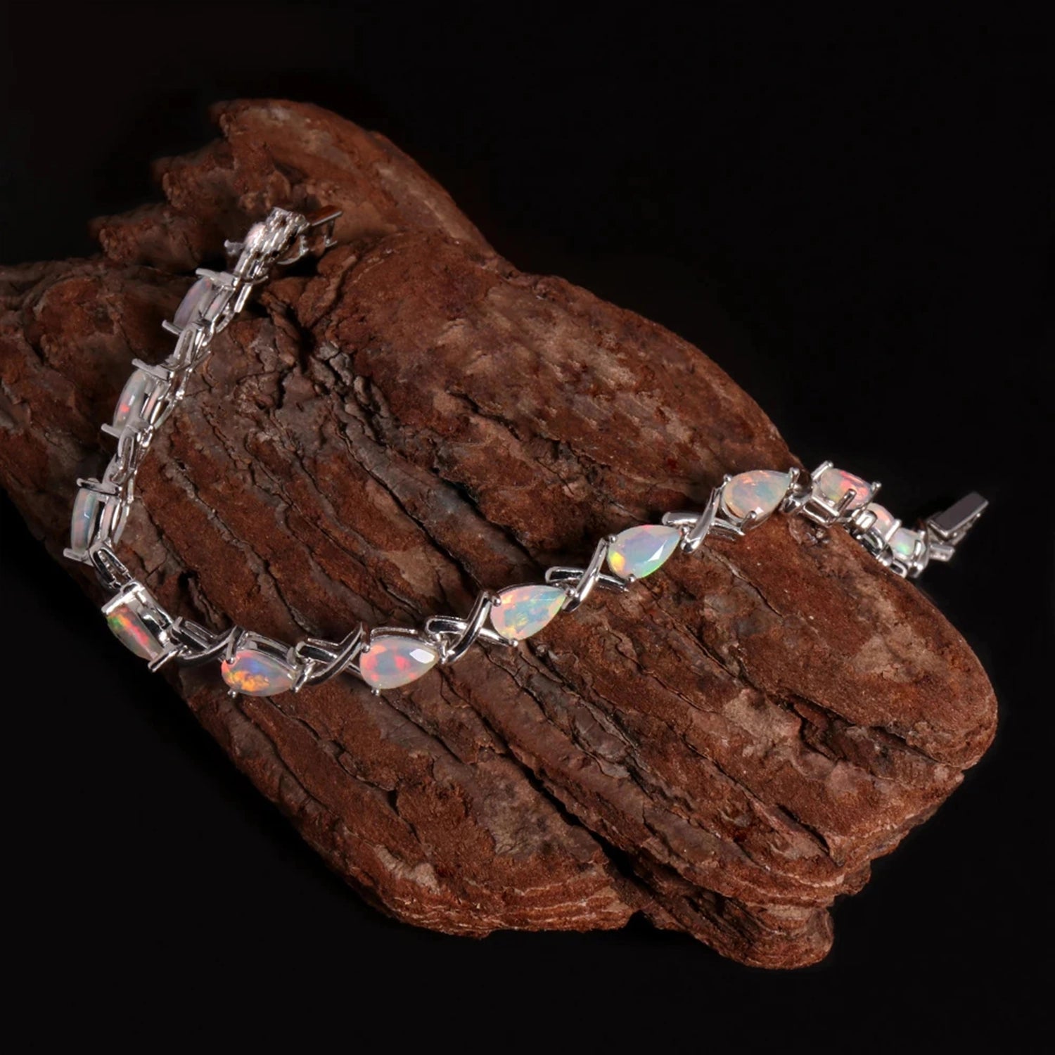 October Birthstone Opal Cuff Bracelet