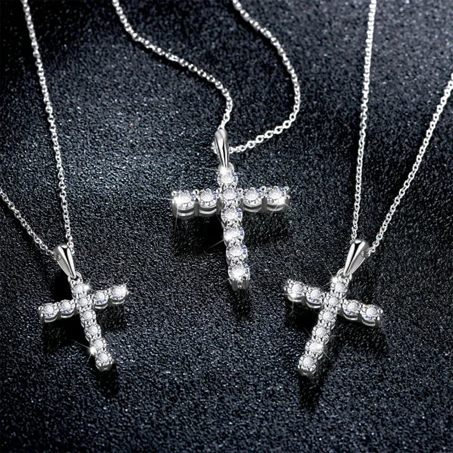 Sacred Moissanite Cross Pendant Necklace