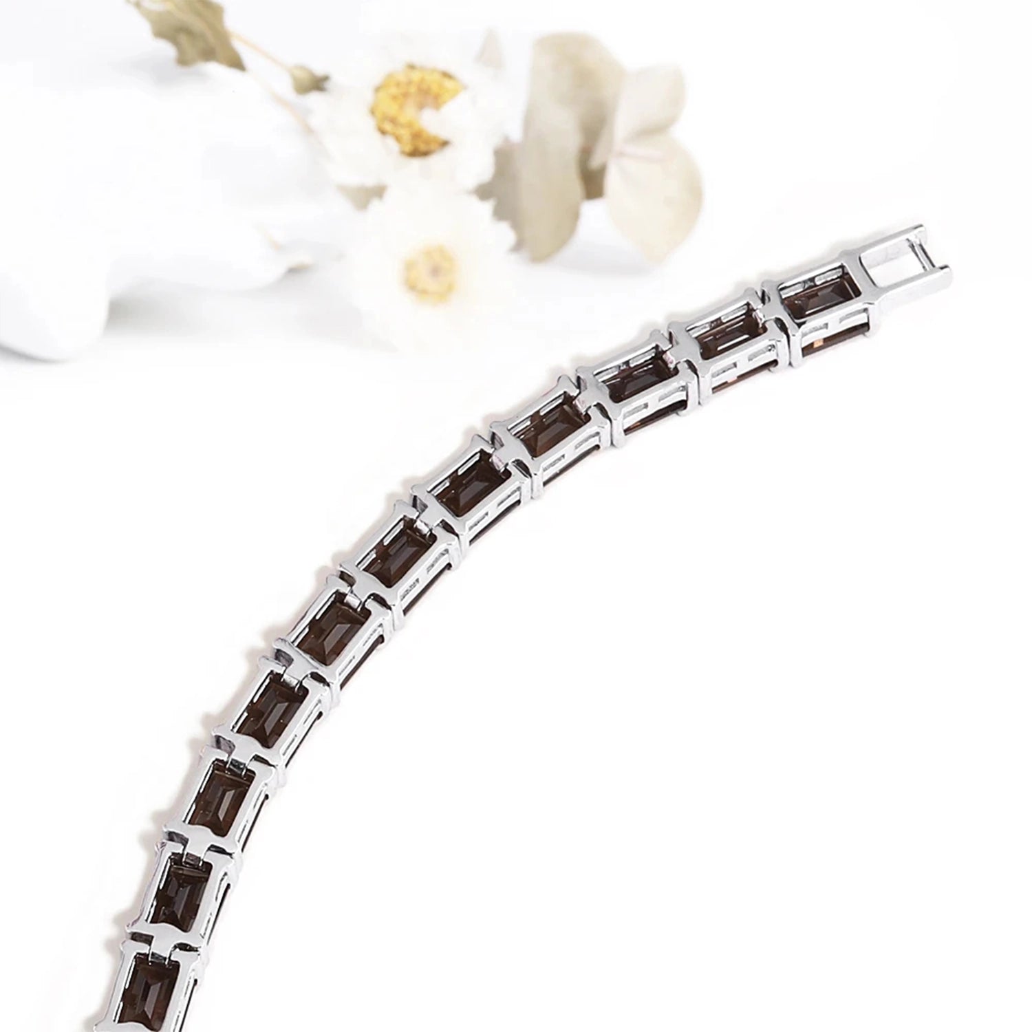 Smoky Quartz Face Design Bracelet