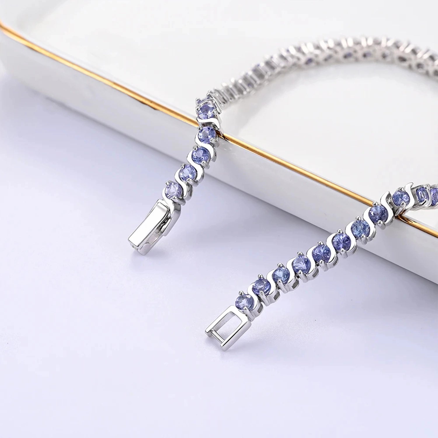 Blue Tanzanite Twist Design Bracelet