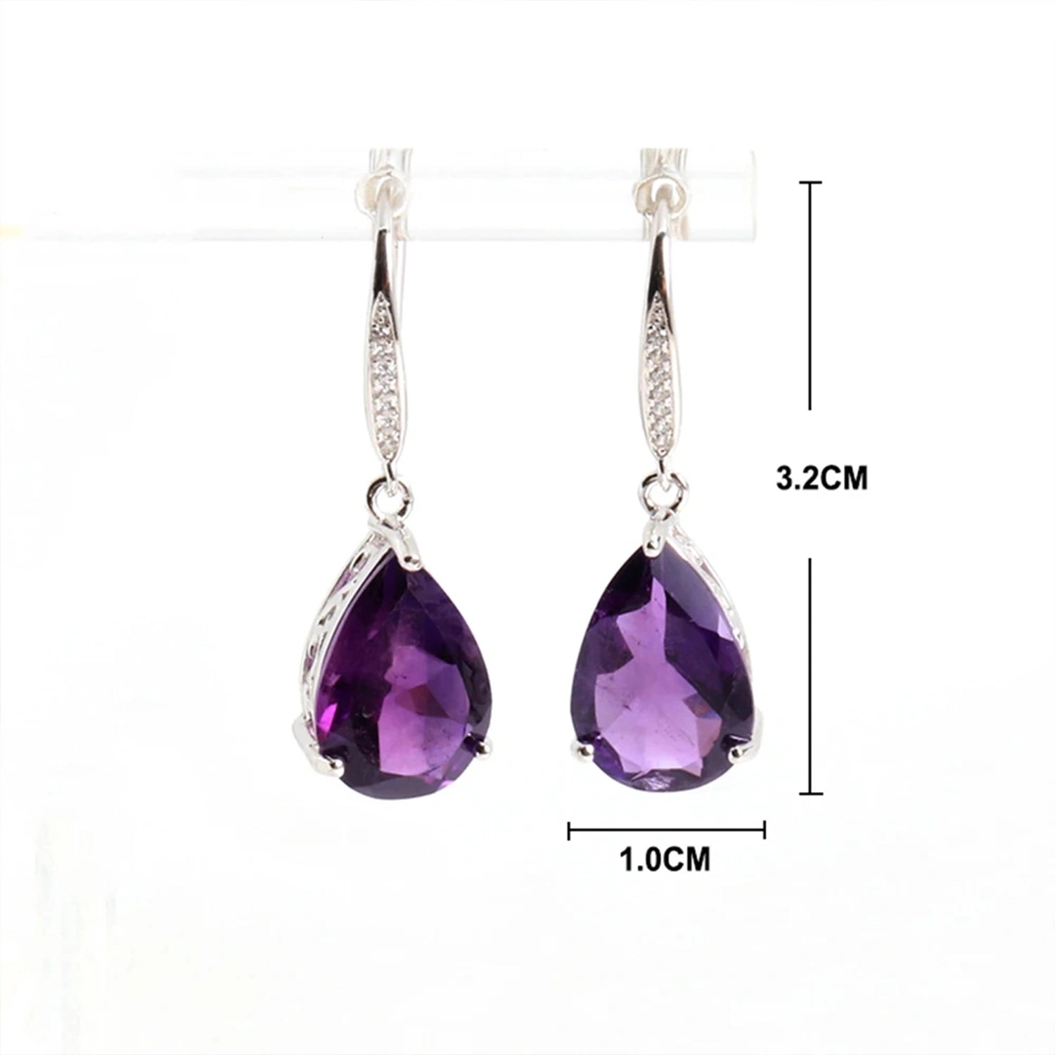 Gemstone Drops Hook Earrings