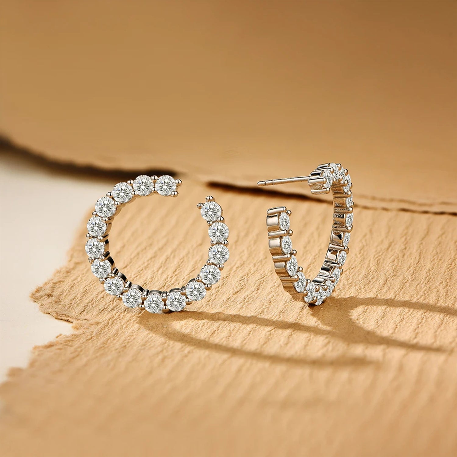 Eternal Shine Moissanite Hoop Earrings