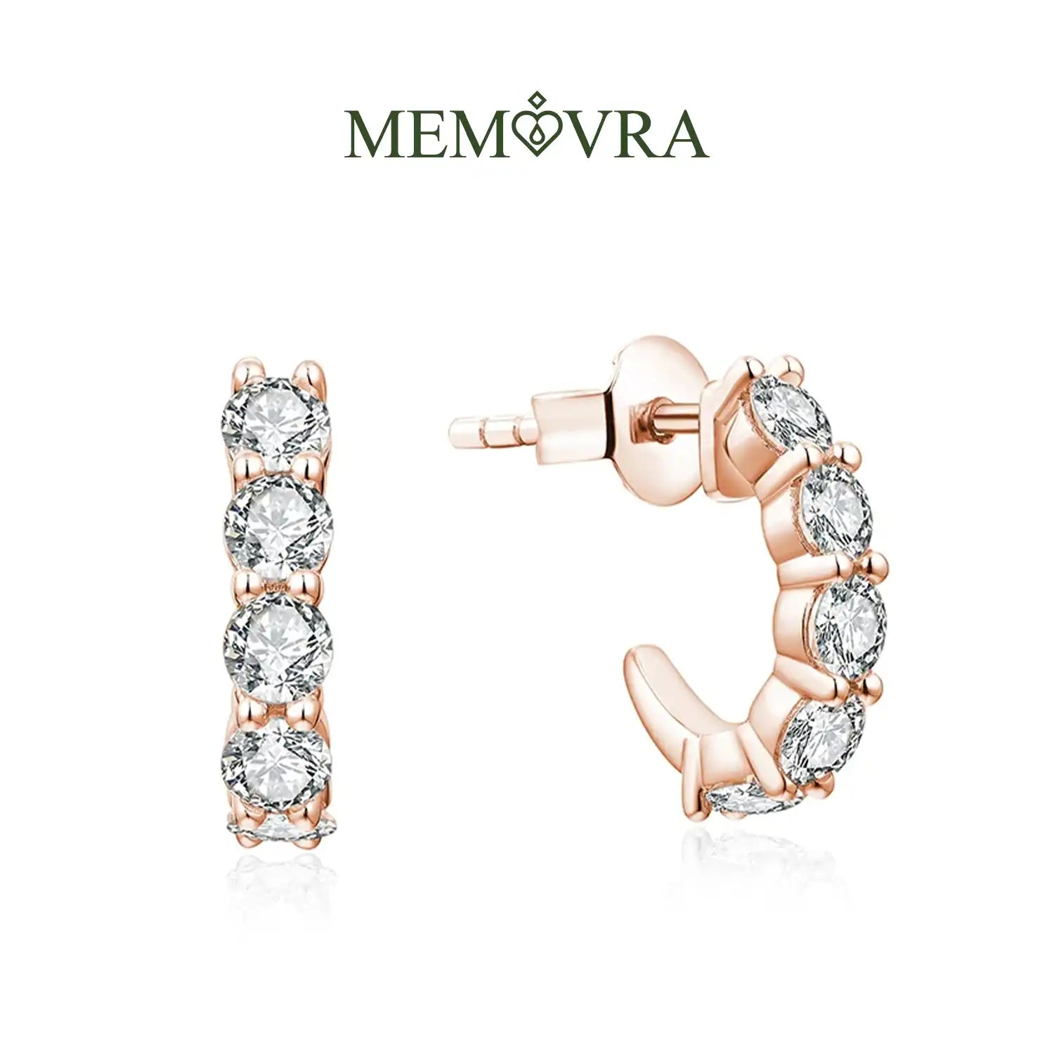 Golden Glow Moissanite Stud Earrings