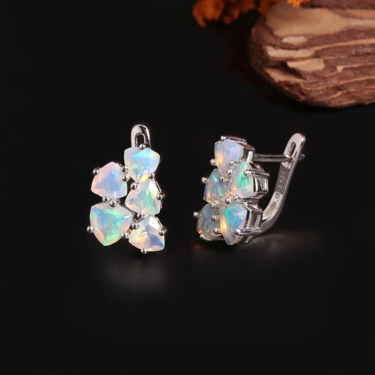 October Birthstone Opal Drop Earrings