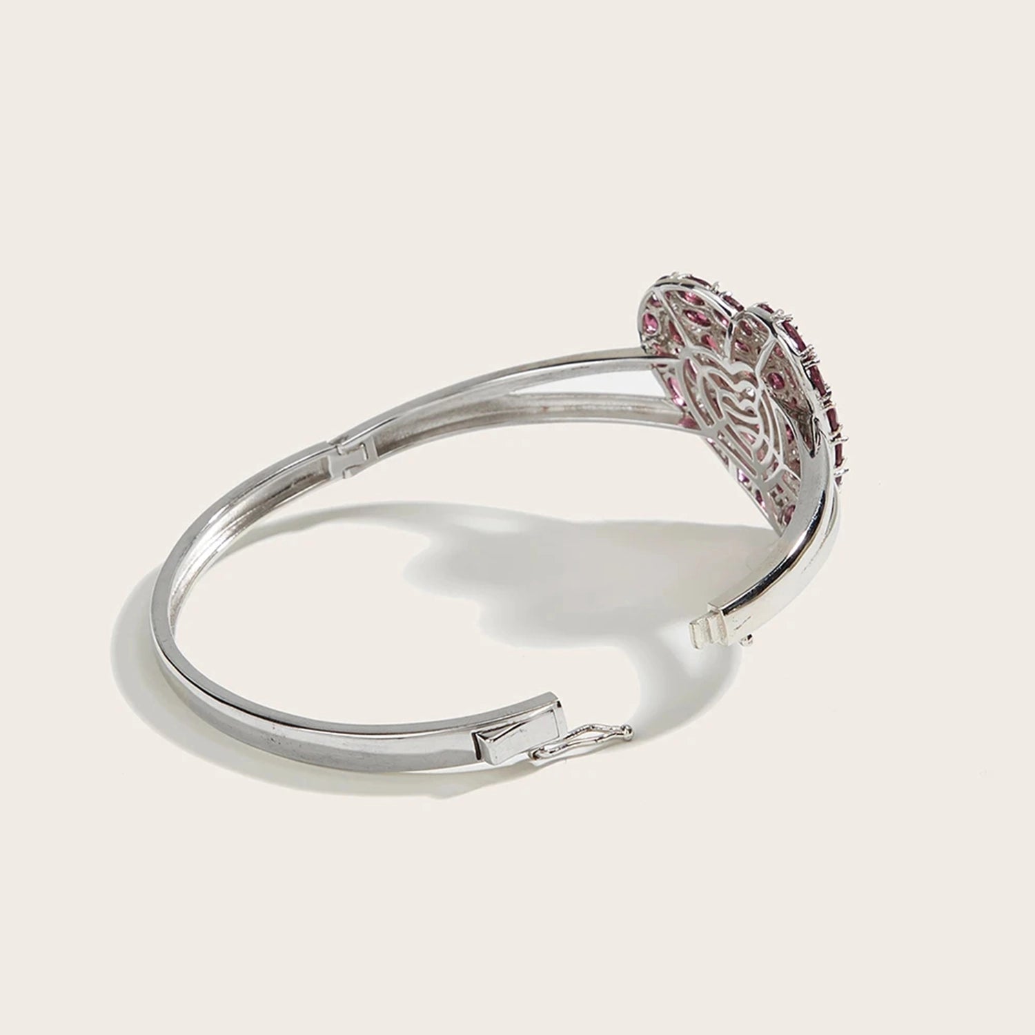 Garnet Heart Sterling Silver Bracelet