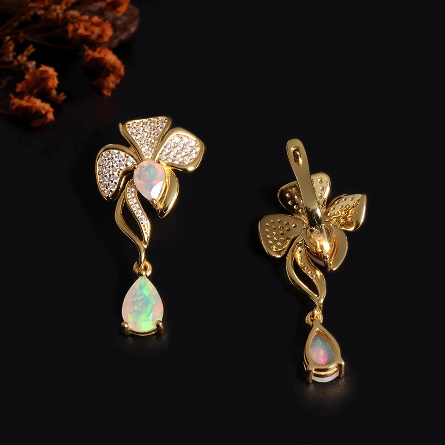 Opal Bloom Drop Earrings