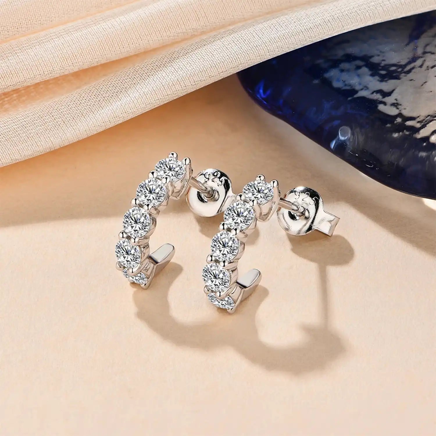 Golden Glow Moissanite Stud Earrings