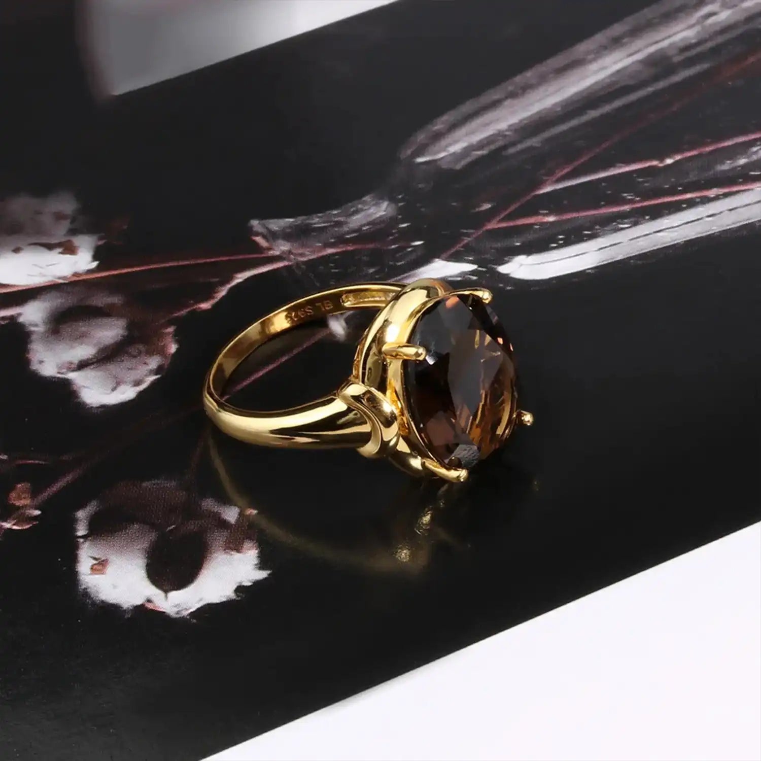 Classic Smoky Quartz Sterling Silver Ring