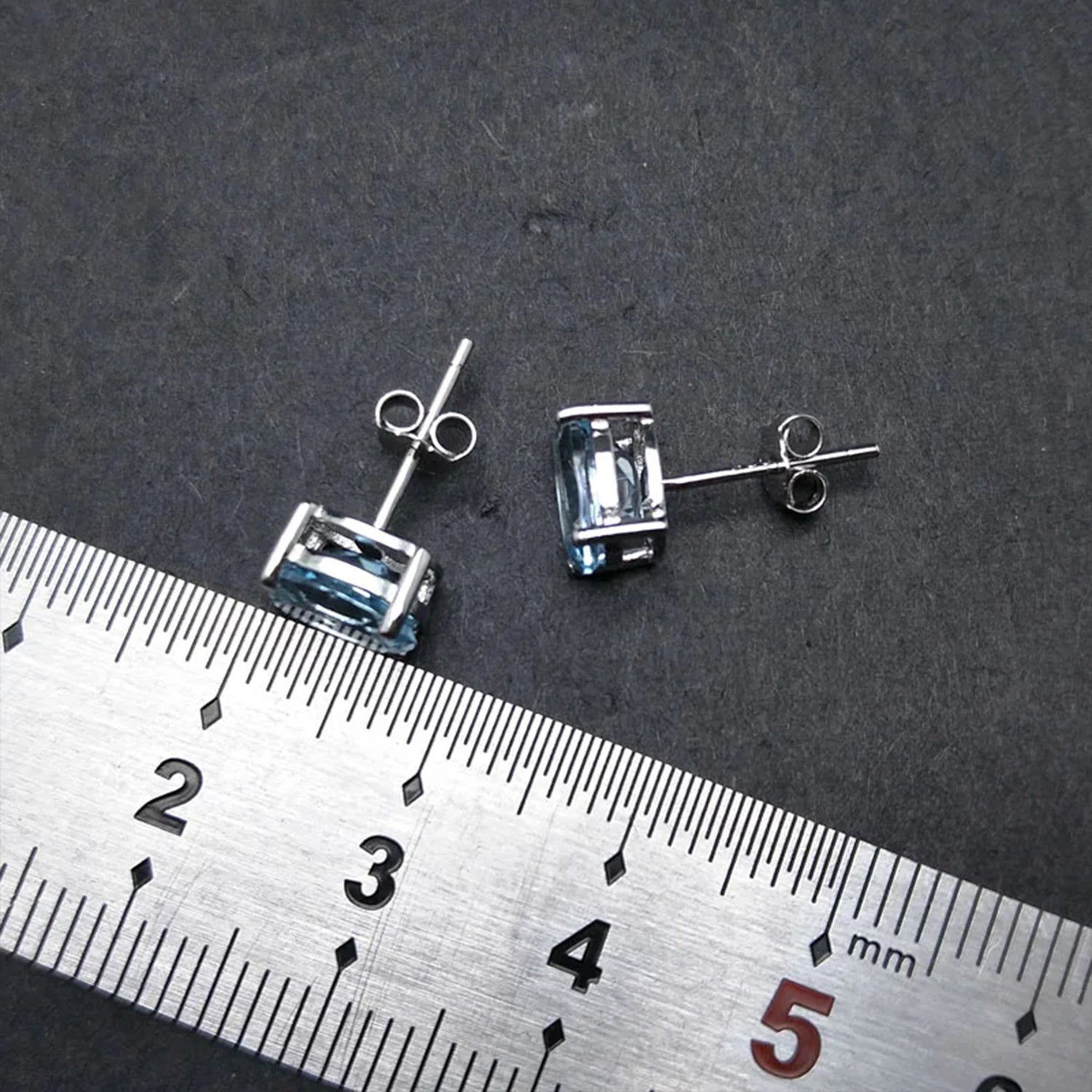 Sky Blue Topaz Stud Earrings