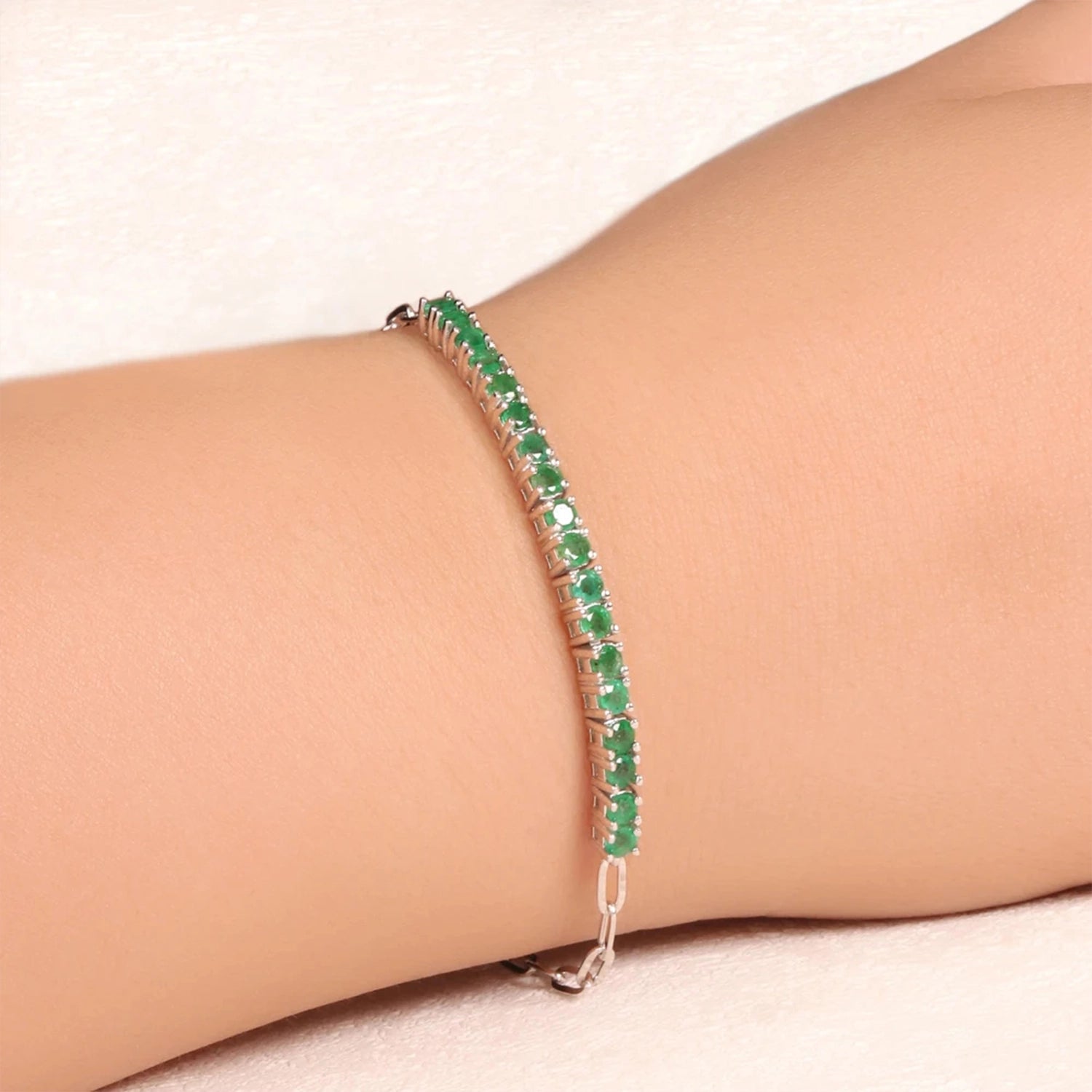 Emerald Geometric Cuff Bracelet