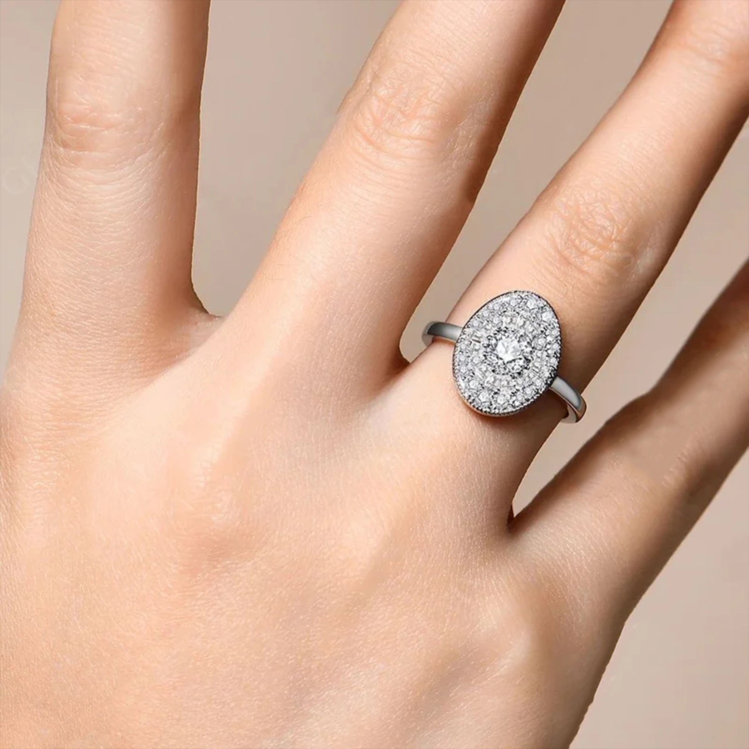 Twilight Round Moissanite Wedding Ring