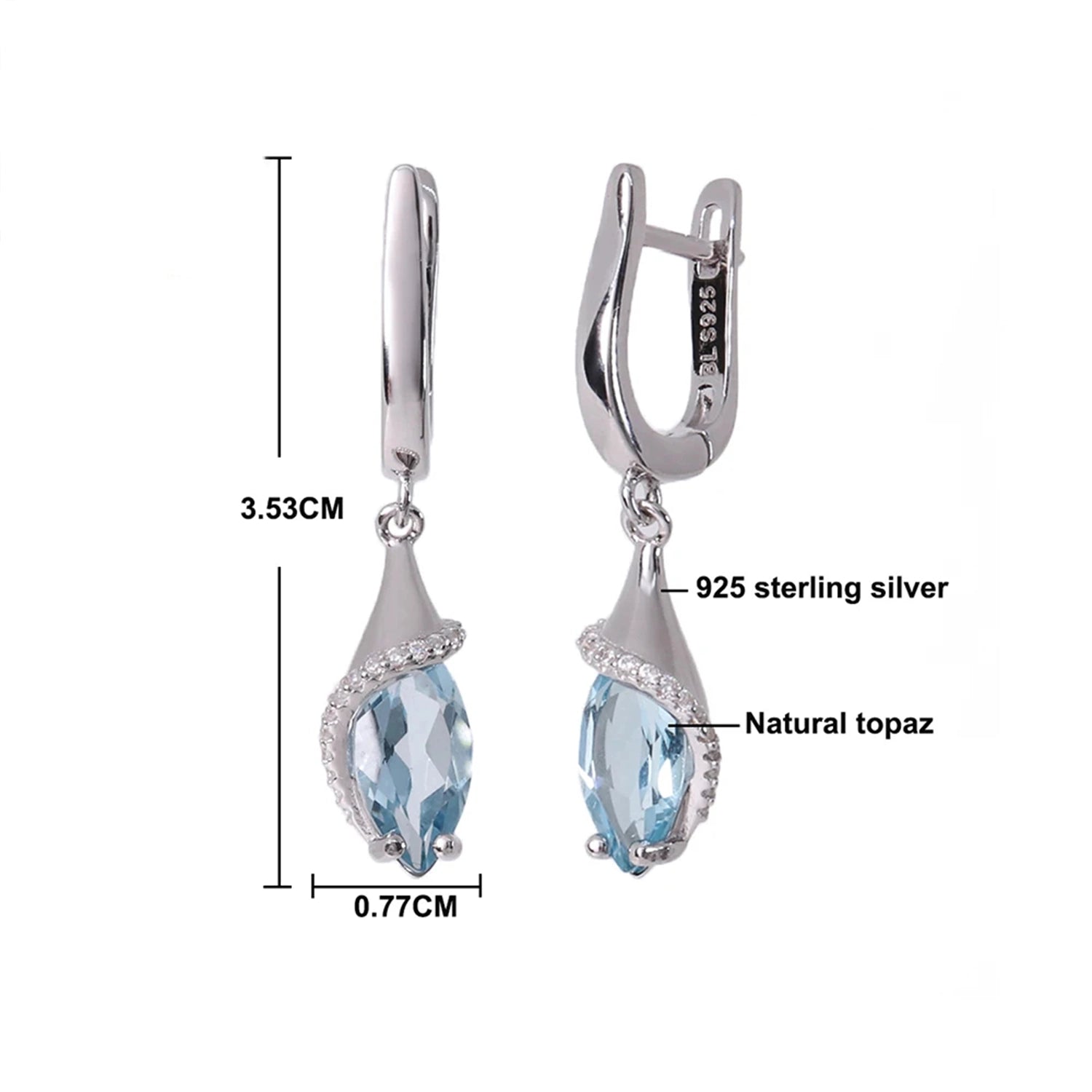 Sky Blue Topaz Drop Earrings