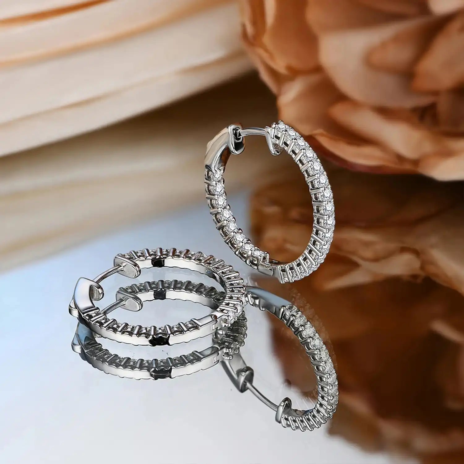 Timeless Sparkle Moissanite Hoop Earrings