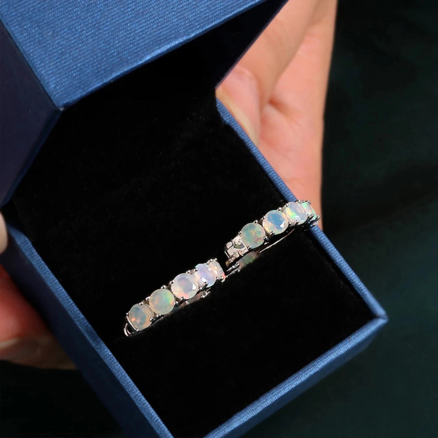 Opal Blossom Drop Earrings