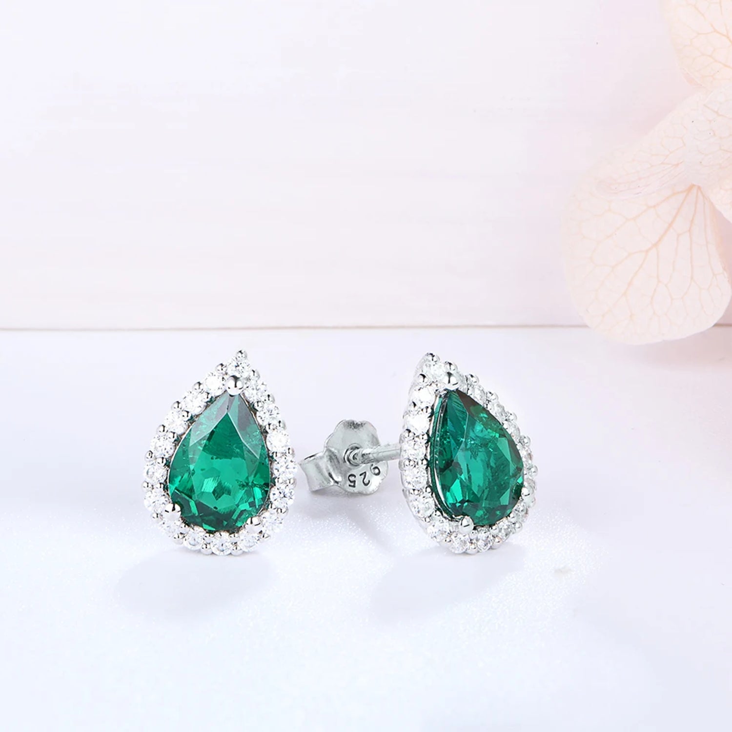 Verdant Radiance Emerald Stud Earrings