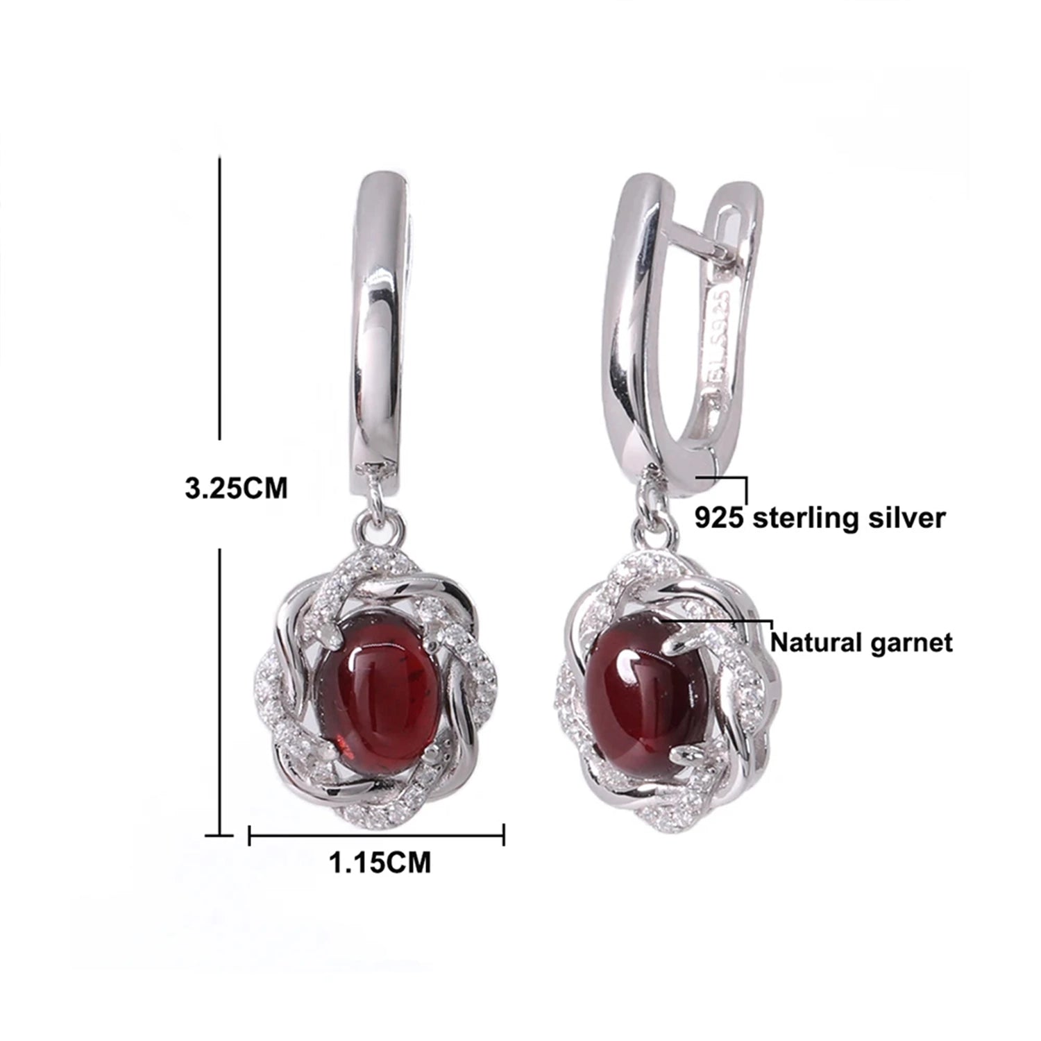 Red Garnet Drop Earrings