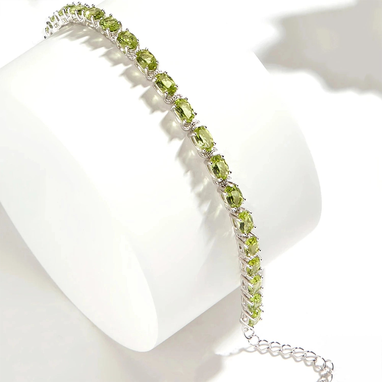 Classic Peridot Sterling Silver Bracelet