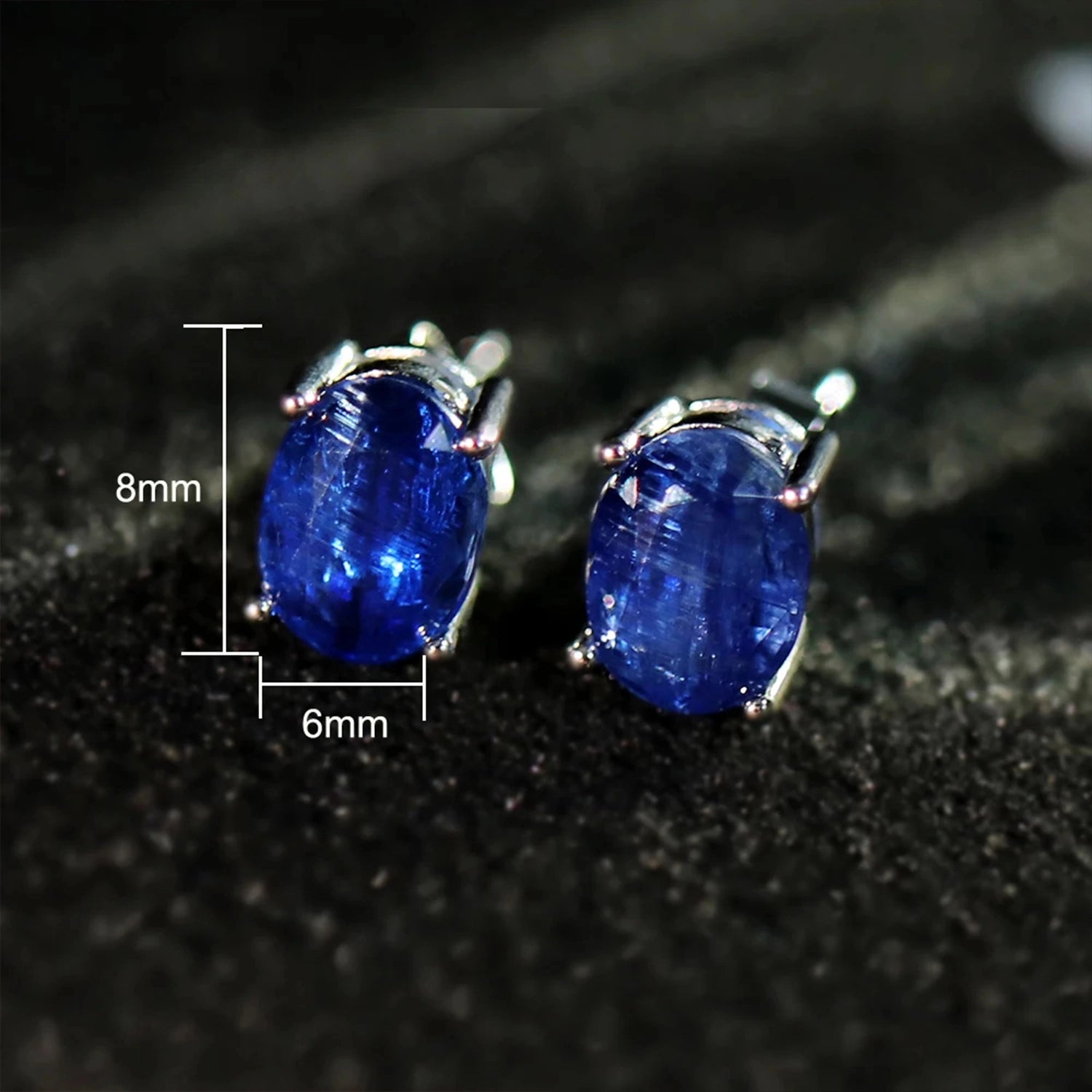 Kyanite Oval Stud Earrings