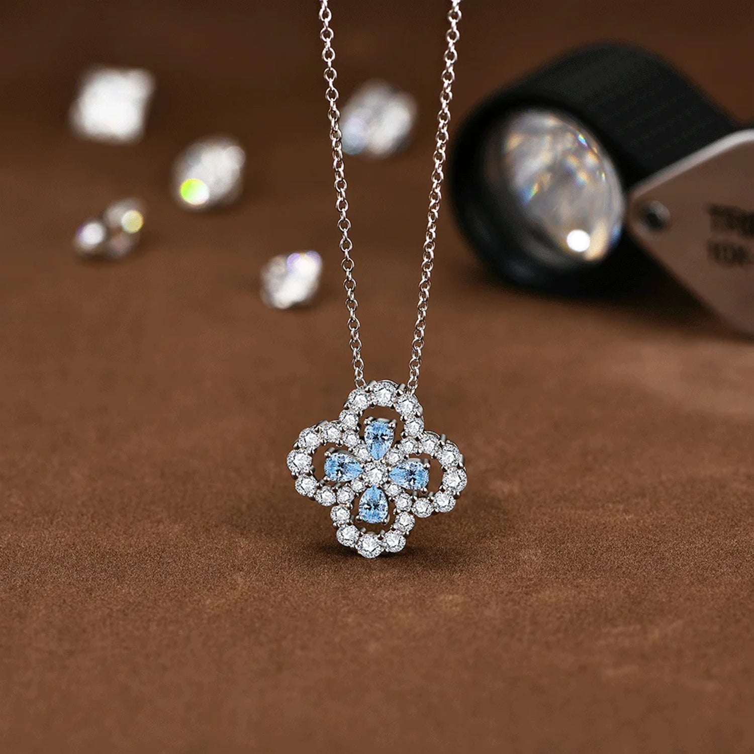 Celestial Clover Moissanite Necklace