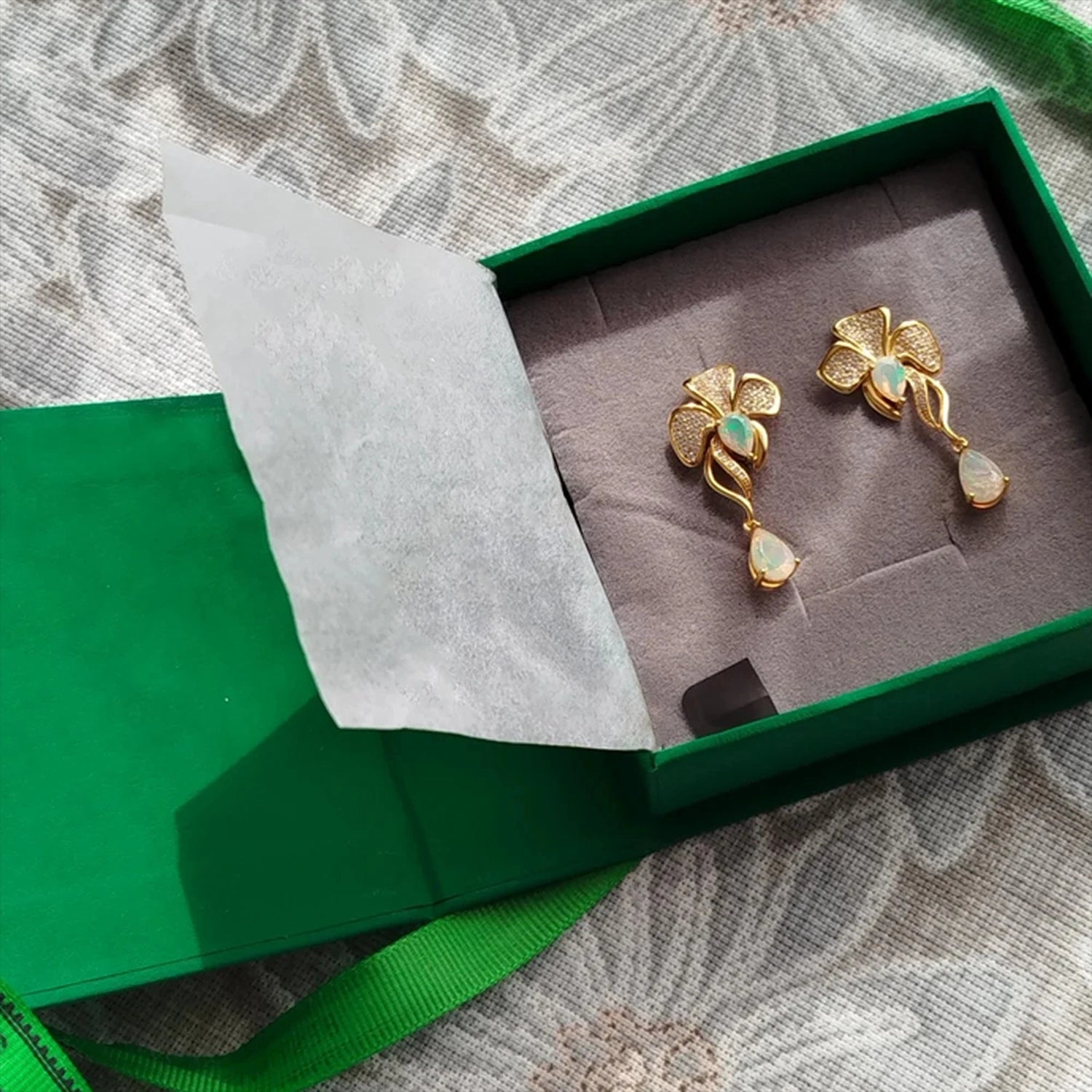 Opal Bloom Drop Earrings