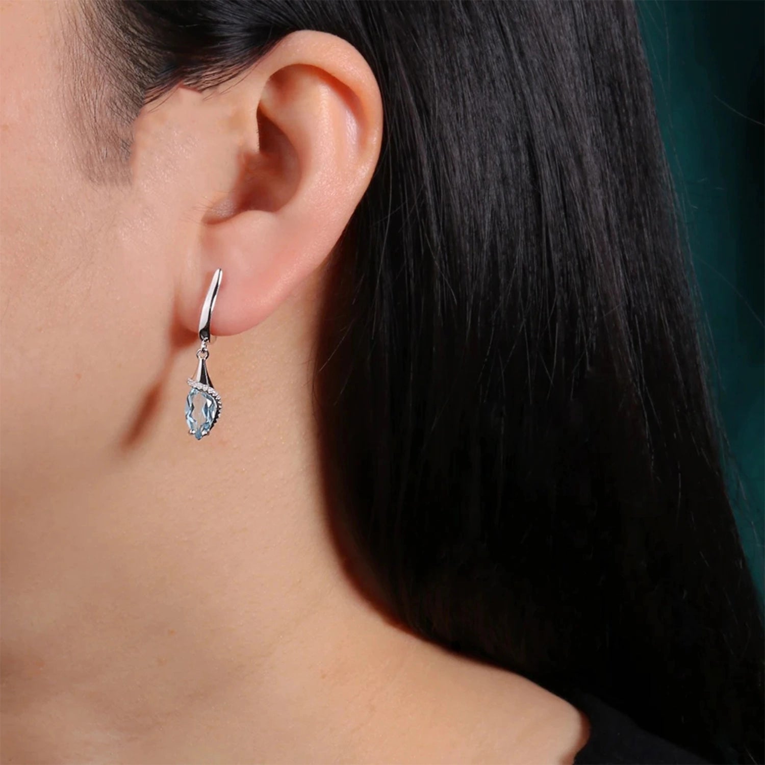 Sky Blue Topaz Drop Earrings