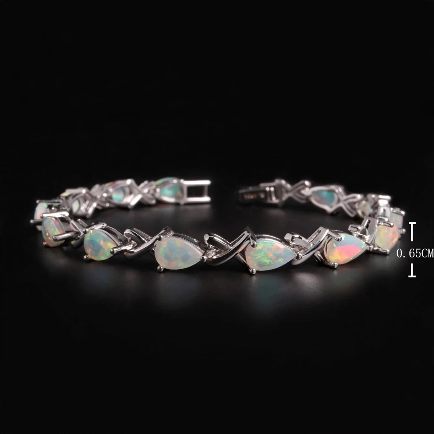 October Birthstone Opal Cuff Bracelet