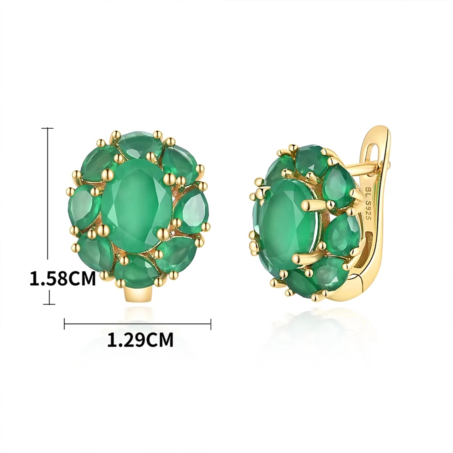 Green Agate Drop Earrings